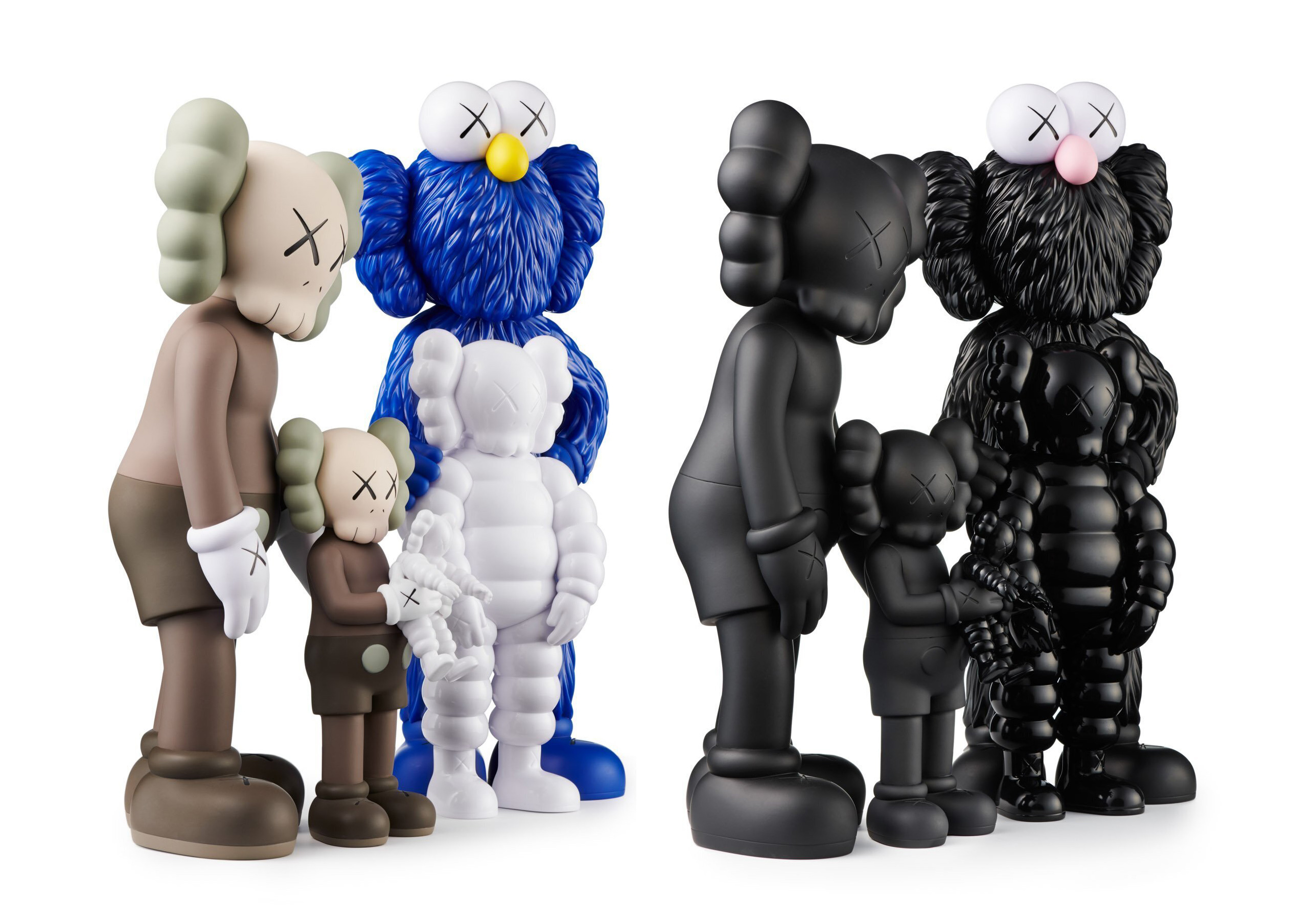 KAWS Family Vinyl Figures Set Brown/White/Blue/Black - US